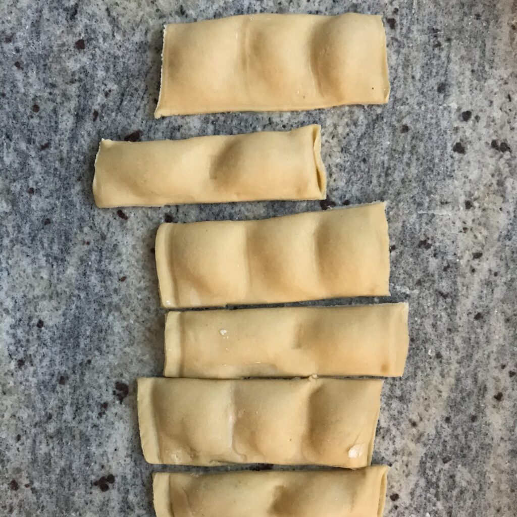 Ravioli geschnitten